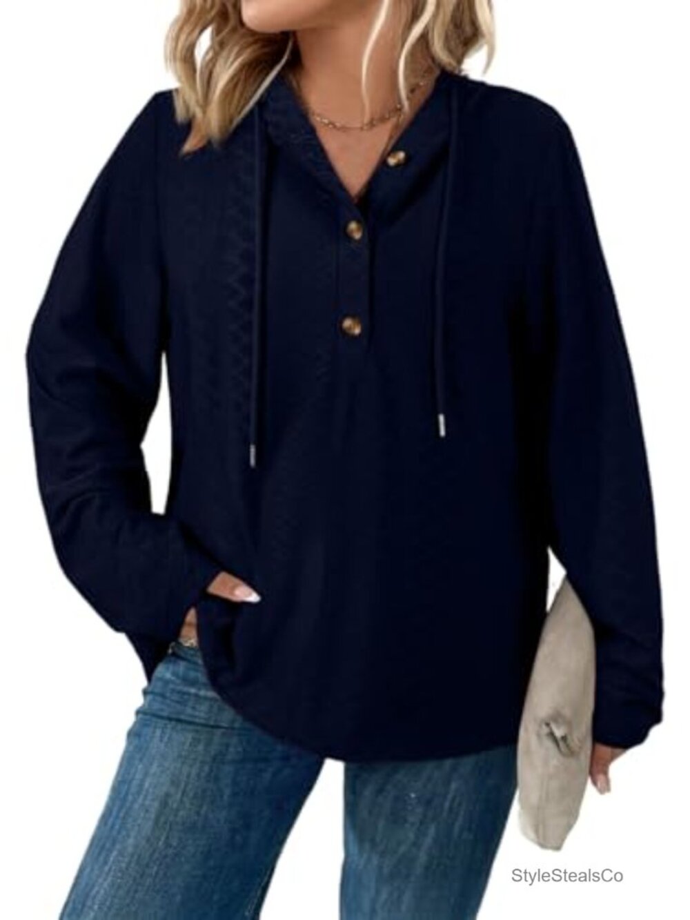 Women's Plus Size Hooded Pullover Sweatshirt Drawstring Oversized